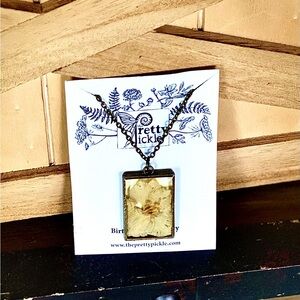 Botanical Necklace 24”, July~Larkspur, Birth Flower Pressed